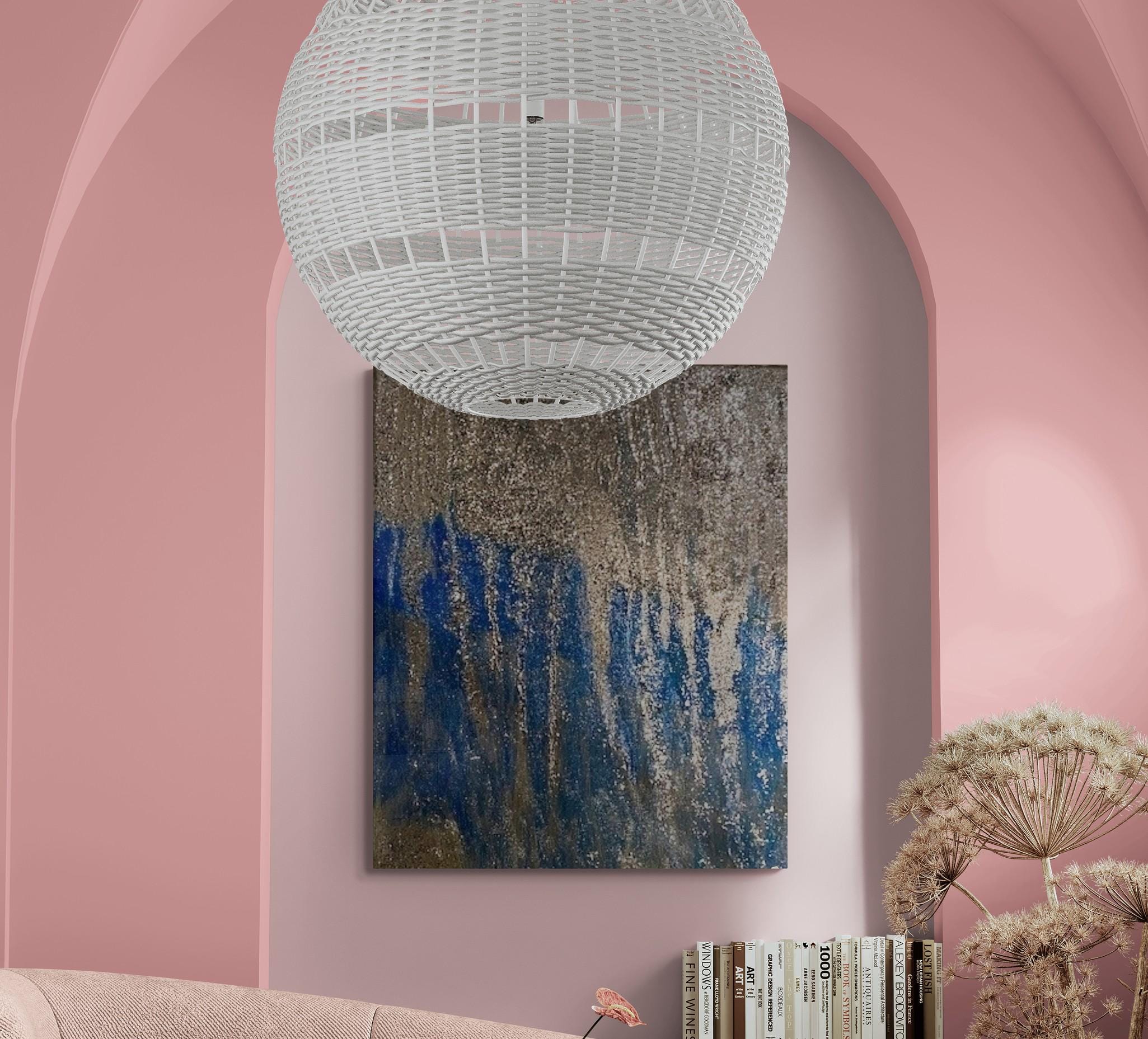 Santorini Seascape painting, Handmade  Acrylic Painting, 11×14 Abstract Coastal Wall Art